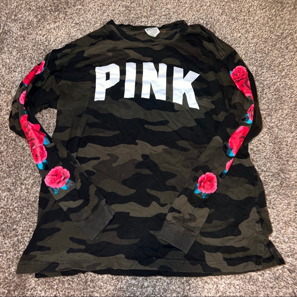VS pink camo long sleeve